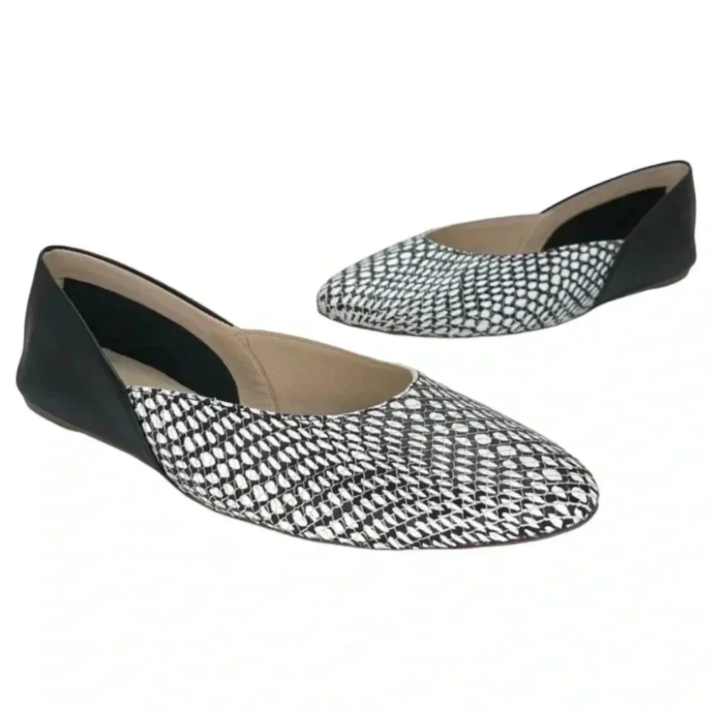 Botkier Britt Womens Flats 5M Leather Snake Print Slip On